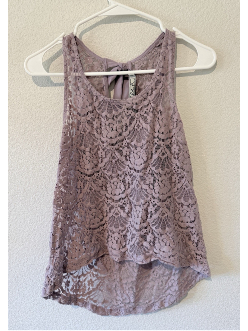 BP Nordstrom Floral Lace Tank XS Lavender Fairycore Coquette Boho Festival Bow